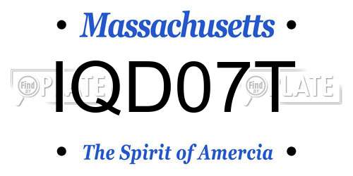 IQD07T Massachusetts License Plate
