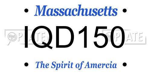 IQD150 Massachusetts License Plate