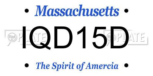 IQD15D Massachusetts License Plate