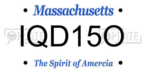 IQD15O Massachusetts License Plate