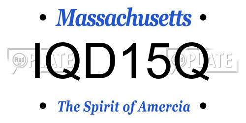 IQD15Q Massachusetts License Plate