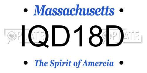 IQD18D Massachusetts License Plate