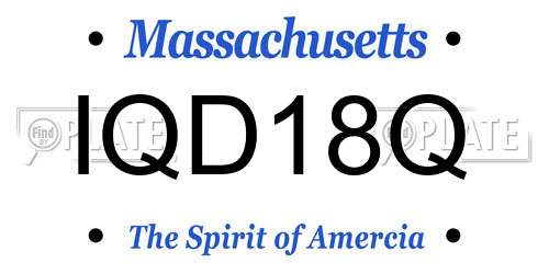 IQD18Q Massachusetts License Plate