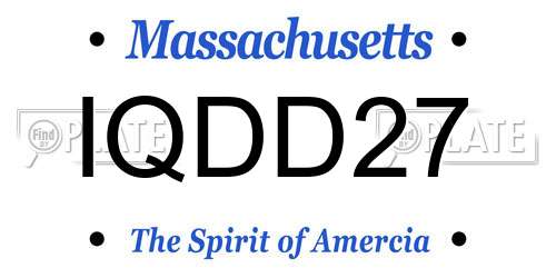 IQDD27 Massachusetts License Plate