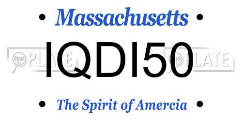 IQDI50 Massachusetts License Plate