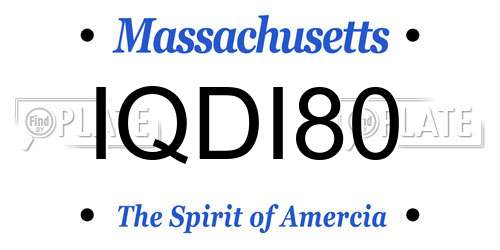 IQDI80 Massachusetts License Plate
