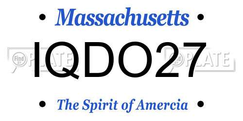 IQDO27 Massachusetts License Plate