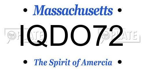 IQDO72 Massachusetts License Plate