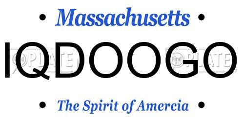 IQDOOGO Massachusetts License Plate