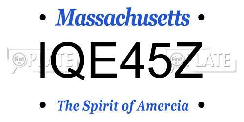 IQE45Z Massachusetts License Plate
