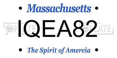 IQEA82 Massachusetts License Plate