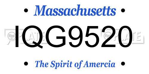 IQG9520 Massachusetts License Plate