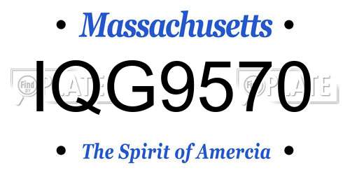 IQG9570 Massachusetts License Plate