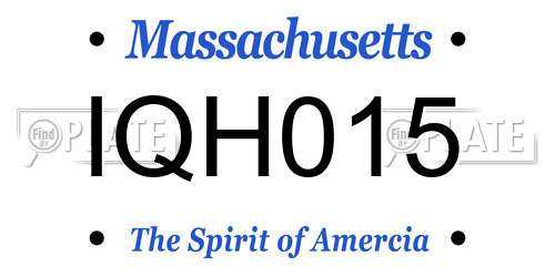 IQH015 Massachusetts License Plate