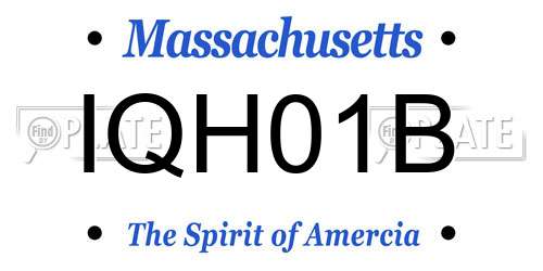 IQH01B Massachusetts License Plate