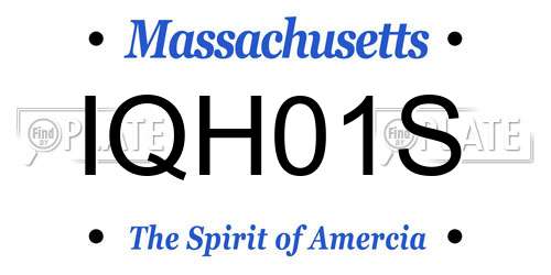 IQH01S Massachusetts License Plate