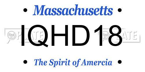 IQHD18 Massachusetts License Plate