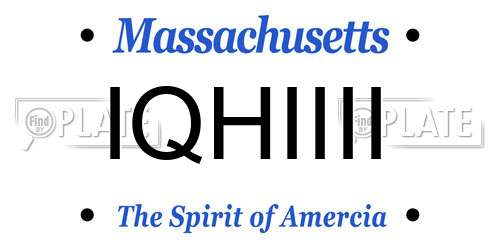 IQHIIII Massachusetts License Plate