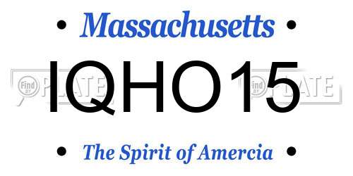 IQHO15 Massachusetts License Plate