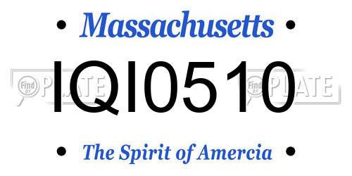 IQI0510 Massachusetts License Plate