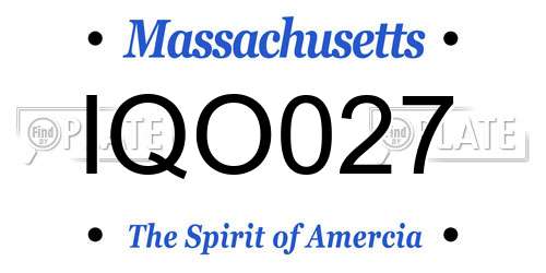 IQO027 Massachusetts License Plate