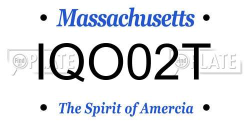 IQO02T Massachusetts License Plate