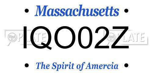 IQO02Z Massachusetts License Plate