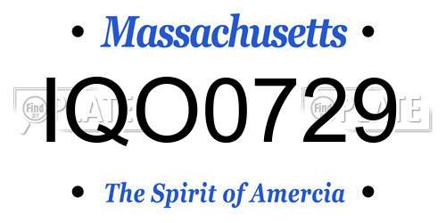 IQO0729 Massachusetts License Plate