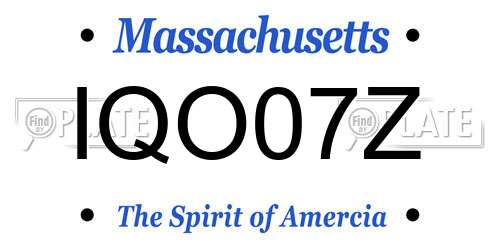 IQO07Z Massachusetts License Plate