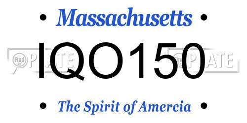 IQO150 Massachusetts License Plate