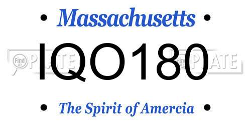 IQO180 Massachusetts License Plate