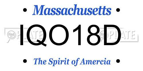 IQO18D Massachusetts License Plate