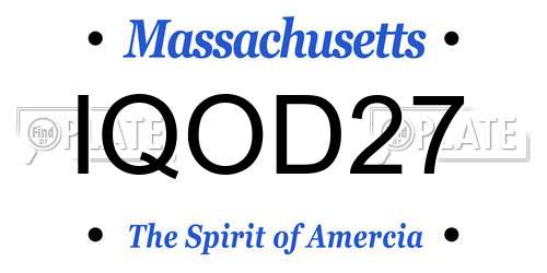 IQOD27 Massachusetts License Plate