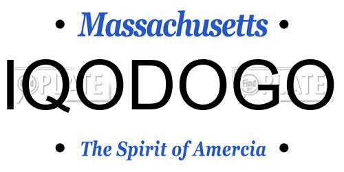 IQODOGO Massachusetts License Plate