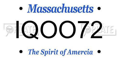 IQOO72 Massachusetts License Plate
