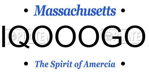 IQOOOGO Massachusetts License Plate