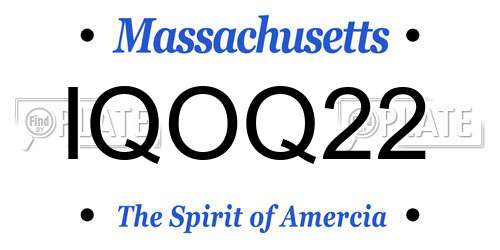 IQOQ22 Massachusetts License Plate