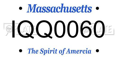 IQQ0060 Massachusetts License Plate