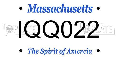 IQQ022 Massachusetts License Plate