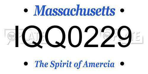 IQQ0229 Massachusetts License Plate
