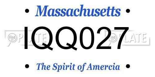 IQQ027 Massachusetts License Plate