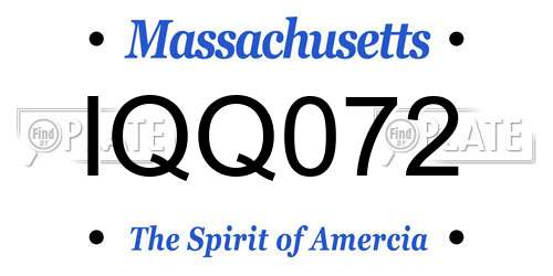 IQQ072 Massachusetts License Plate