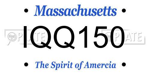 IQQ150 Massachusetts License Plate