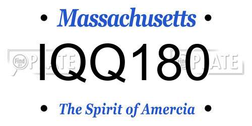 IQQ180 Massachusetts License Plate