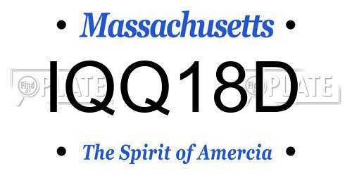 IQQ18D Massachusetts License Plate
