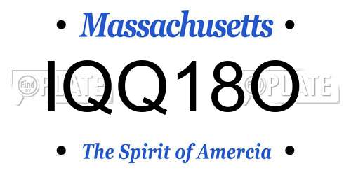IQQ18O Massachusetts License Plate