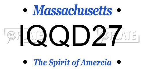 IQQD27 Massachusetts License Plate