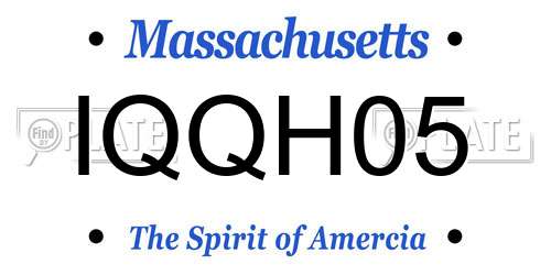 IQQH05 Massachusetts License Plate
