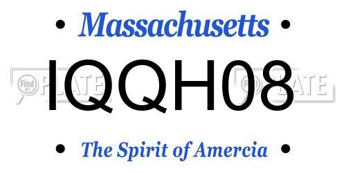 IQQH08 Massachusetts License Plate