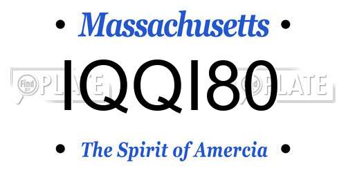 IQQI80 Massachusetts License Plate